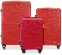  Polipropilén Bőrönd Szett - 3 Az 1-Ben Készlet 008-Es Modell - Piros (PP08-RED-SET)