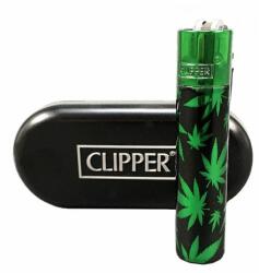 Clipper Fekete-zöld Clipper öngyújtó kenderlevelekkel, ajándékcsomagban Változatok: Fekete zöld Clipper