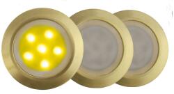 Landlite LED-GR01-3x0.5W , 3db-os matt arany földbe süllyesztett LED lámpa szett, sárga fényű, IP44