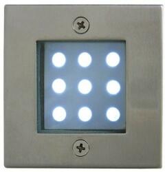 Landlite LED-GR92-3, 3x1, 0W, 3db-os szett, trafóval, fém szín: matt króm, IP68, földbe süllyesztett LED lámpa, LED szín: kék