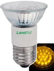 Landlite LED, E27, 1.5W, 45lm, sárga, spot formájú fényforrás (LED-JDR/21)