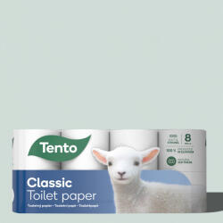 Cleaneco Toalettpapír Tento Classic 3rtg, illatmentes, 18m/tekercs, 150lap/tekercs, 8tek/csomag