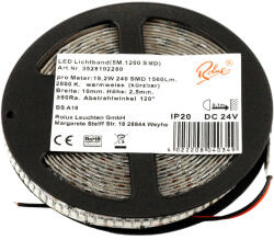 Landlite Rolux LED szalag, 19.2W/m, 1560lm/m, 2800K, 240LED/m, 24V, IP20 (5m / tekercs)