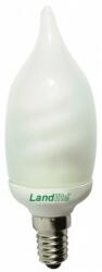 Landlite Energiatakarékos, E14, 9W, 450lm, 2700K, láng formájú fényforrás (EIC/D-9W)