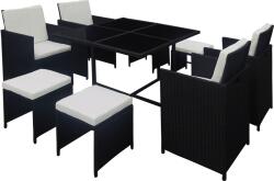 Mobikon Set mobilier gradina 9 piese rattan negru Kubikus 109x109x72 cm, 52x52x86 cm (0000358471)