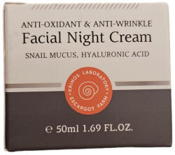 Crema faciala de noapte antioxidanta si antirid, mucus de melc, acid hialuronic, Krinos Laboratory, 50 ml