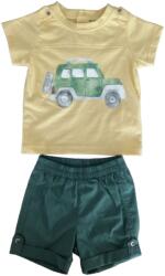  Set 2 piese pentru copii, tricou cu pantaloni scurti, galben-kaki, 3 luni