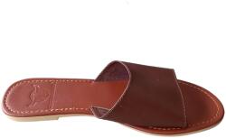  Papuci din piele, Leathermark, maro, marime 38