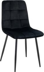 Colenis Set 6 scaune living, Ela Colenis gama lux, catifea metal, 89x44x40 cm, Negru