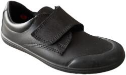 Pantofi colegiali pentru copii cu inchidere velcro, varf simplu, Tex, Negru, 29 EU