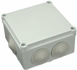 PAWBOL S-BOX 106 falon kívüli műanyag kötődoboz gumi bevezetővel 100x100x50mm IP65 PAWBOL (S-BOX-106)
