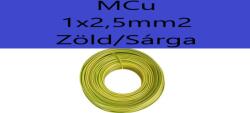 MCu 2, 5 mm Zöld/Sárga H07V-U (MCu 2,5 mm ZS) - villanyonline