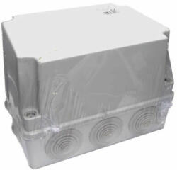 PAWBOL S-BOX 406H magasított falon kívüli műanyag kötődoboz gumi bevezetővel 190x140x140mm IP55 PAWBOL (S-BOX-406H)