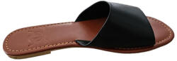  Papuci din piele, Leathermark, negru-maro, marime 37