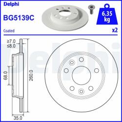DELPHI féktárcsa DELPHI BG5139C (BG5139C)