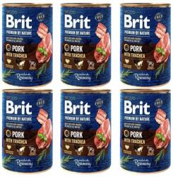 Brit Premium by Nature 6x400 g set conserve hrana caini, porc si esofag