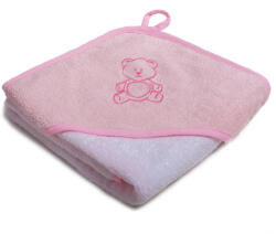 Stella fürdőlepedő hímzett 80x80cm rózsaszín-fehér maci - babycenter-online