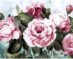 Criando Picturi pe numere Flori, 40x50 cm, Buchet de Trandafiri Roz, PDP3651 (PDP3651_5040)