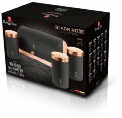 Berlinger Haus Set cutie paine si 3 recipiente bucatarie Black Rose Edition Berlinger Haus BH 6731 (BH/6731)