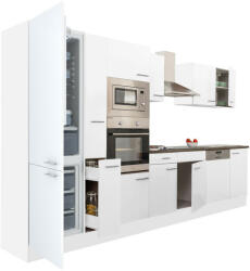 Leziter Yorki 370 konyhabútor fehér korpusz, selyemfényű fehér fronttal alulfagyasztós hűtős szekrénnyel (L370FHFH-AF) - homelux