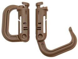 MFH Пластмасов карабинер molle, кафяв тен, 2 бр (27550r)