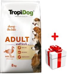 TropiDog Tropidog Premium Felnőtt Kistestű Fajták kacsa és rizs 8kg + MEGLEPETÉS A KUTYÁDNAK