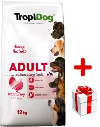 TropiDog Tropidog Premium Adult Medium & Large Breed pulyka rizzsel 12kg + MEGLEPETÉS A KUTYÁDNAK