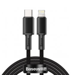 Baseus High Density Braided USB-C to Lightning adatkábel, töltőkábel, fekete (20W, fonott 2m, CATLGD-A01)