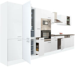 Leziter Yorki 430 konyhabútor fehér korpusz, selyemfényű fehér fronttal alulfagyasztós hűtős szekrénnyel (L430FHFH-AF) - leziteronline