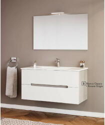 Savinidue IRIS 100 fürdőszobaszekrény szett (alsó szekrény + porcelán mosdó + tükör + lámpa)