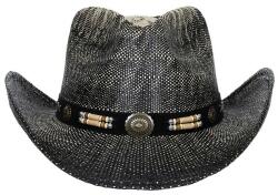 Fox Outdoor pălărie de paie Texas cu bandă de pălărie, negru-maroniu