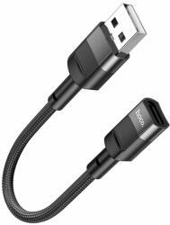  Adapter: HOCO U107 - USB (apa) / Type-C (USB-C) szövetkábel fekete, 10cm OTG