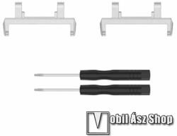 Okosóra fém csatlakozó adapter - 2db / 1pár, csavarhúzóval - EZÜST - bármilyen 22mm-es teleszkópos szíjjal használható - Xiaomi Amazfit Active Edge