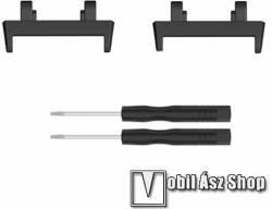 Okosóra fém csatlakozó adapter - 2db / 1pár, csavarhúzóval - FEKETE - bármilyen 22mm-es teleszkópos szíjjal használható - Xiaomi Amazfit Active Edge