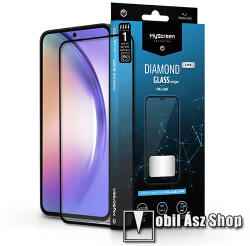 MyScreen DIAMOND GLASS LITE EDGE előlap védő karcálló edzett üveg - FEKETE - 9H, 0.33 mm, A teljes felületén tapad, a teljes kijelzőt védi - SAMSUNG Galaxy A35 5G / Galaxy A55 5G