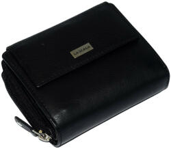 SLM La Scala kisméretű, női fekete bőr pénztárca 12, 5 × 10 cm (SLM-CNA1509-FEKETE)