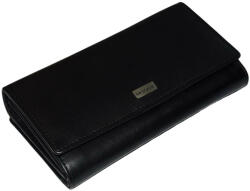 La Scala nagyméretű, női fekete színű bőr pénztárca 18, 2 × 10 cm (SLM-CNA155-FEKETE)