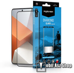 MyScreen DIAMOND GLASS EDGE3D előlap védő karcálló edzett üveg - FEKETE - 9H, 0.33 mm, A teljes felületén tapad, a teljes kijelzőt védi - Xiaomi Redmi Note 13 Pro Plus 5G