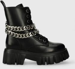 Buffalo bakancs Lion Lace Up T-Chain fekete, női, enyhén téliesített, platformos, 1622367 - fekete Női 38