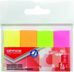 Office Products Самоз. листчета OP Page Marker Neon, 4 цвята (31237-А)
