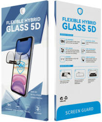 Apple 14 Pro Max üvegfólia, tempered glass, flexibilis, hibrid, edzett, full glue, 5D, fekete keretes