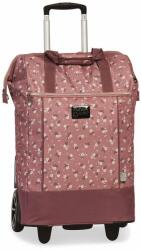  Punta kézipoggyász gurulós bevásárló táska nagy kerekű mályva virágos