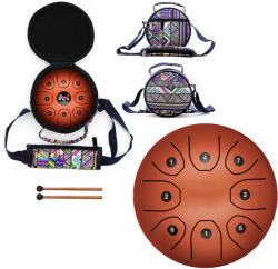  Tongue Drum din Otel - Handpan Rosu 5.5 Inch/13.97 cm - 1 Buc Castron