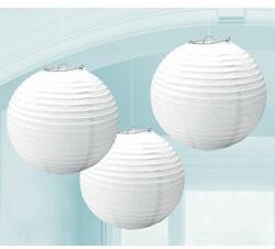 Amscan Lampion gömb 24cm 3db, fehér színben, a2405508 (LUFI757212)