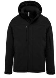 Kariban kapucnis, bélelt férfi softshell kabát KA650, Black-M