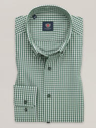 Willsoor Imaginative férfi zöld karcsúsított ing kockás mintával 16240