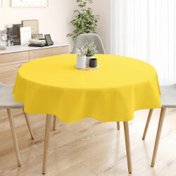 Goldea față de masă 100% bumbac galben - rotundă Ø 120 cm