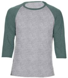 Anvil Tricou barbati, maneca 3/4, Anvil AN6755, heather grey/heather dark green (an6755hg/hdgn)