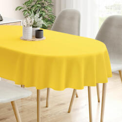 Goldea față de masă 100% bumbac galben - ovală 120 x 180 cm