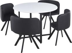 Mobikon Set de mobilier dining alb negru Bevan 100x73 cm, 67x45x69 cm (0000354698)